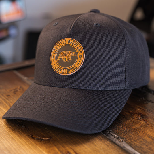 Lifestyle Overland Topo Bear Wool Snapback Hat with Leather Logo Patch