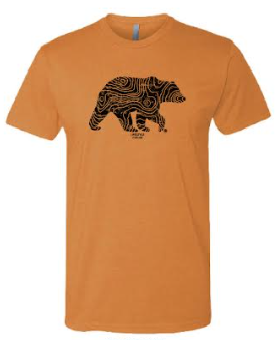 Lifestyle Overland Men's Orange Topo Bear T-Shirt