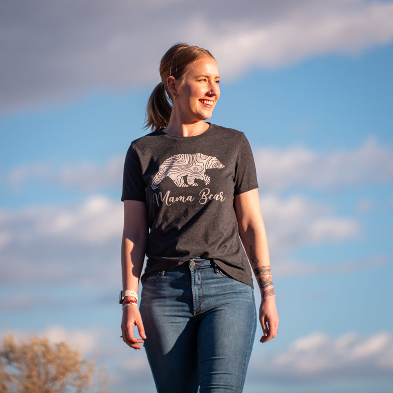 Load image into Gallery viewer, Lifestyle Overland Mama Bear T-Shirt in Dark Grey
