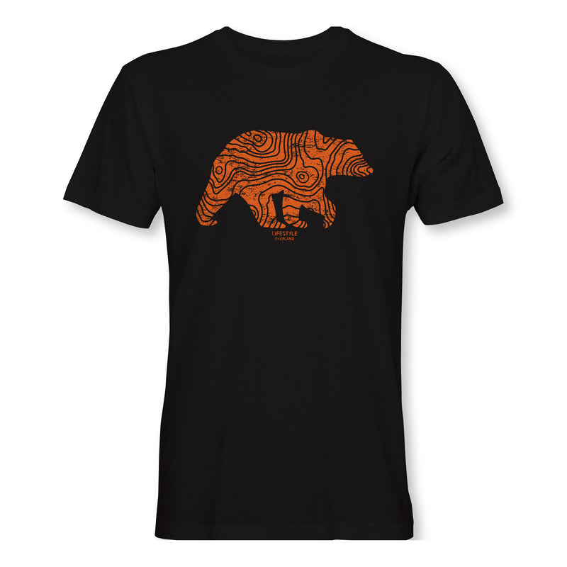 Load image into Gallery viewer, Lifestyle Overland Black Topo Bear T-Shirt
