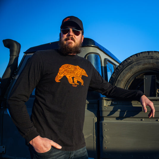 Lifestyle Overland Black Topo Bear Long Sleeve T-Shirt