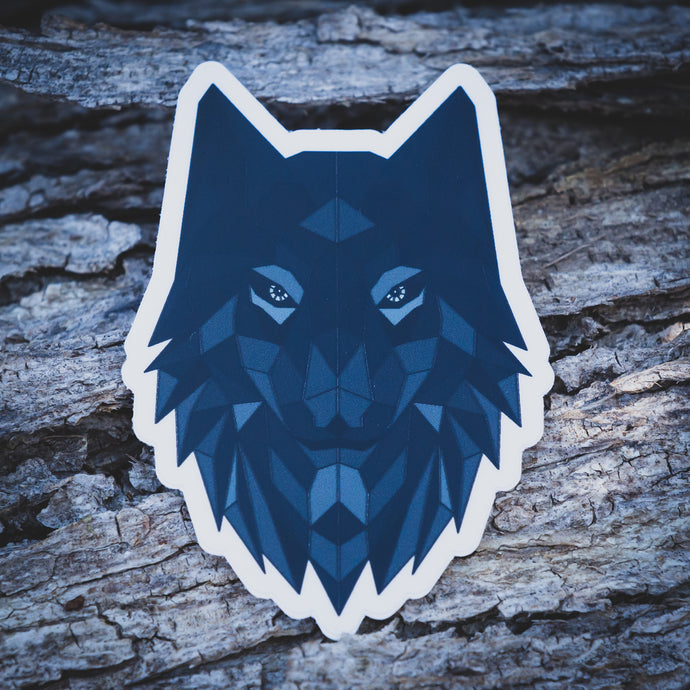 Black Poly Wolf Sticker