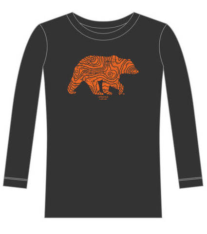 Load image into Gallery viewer, Lifestyle Overland Black Topo Bear Long Sleeve T-Shirt
